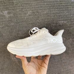 Women's Hoka One One Clifton 9 Running Shoes, White/White