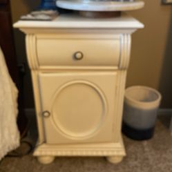 White Wood Bedside Table 
