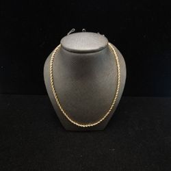 10k Gold Thin Hollow Rope Chain 