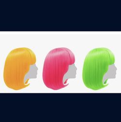 Bob Wigs Fluorescent bright Colors