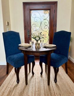 Pair of Navy Blue Upholstered Dining Chairs — $150 for BOTH!