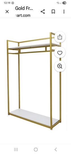 Gold wardrobe clothes hanging rack