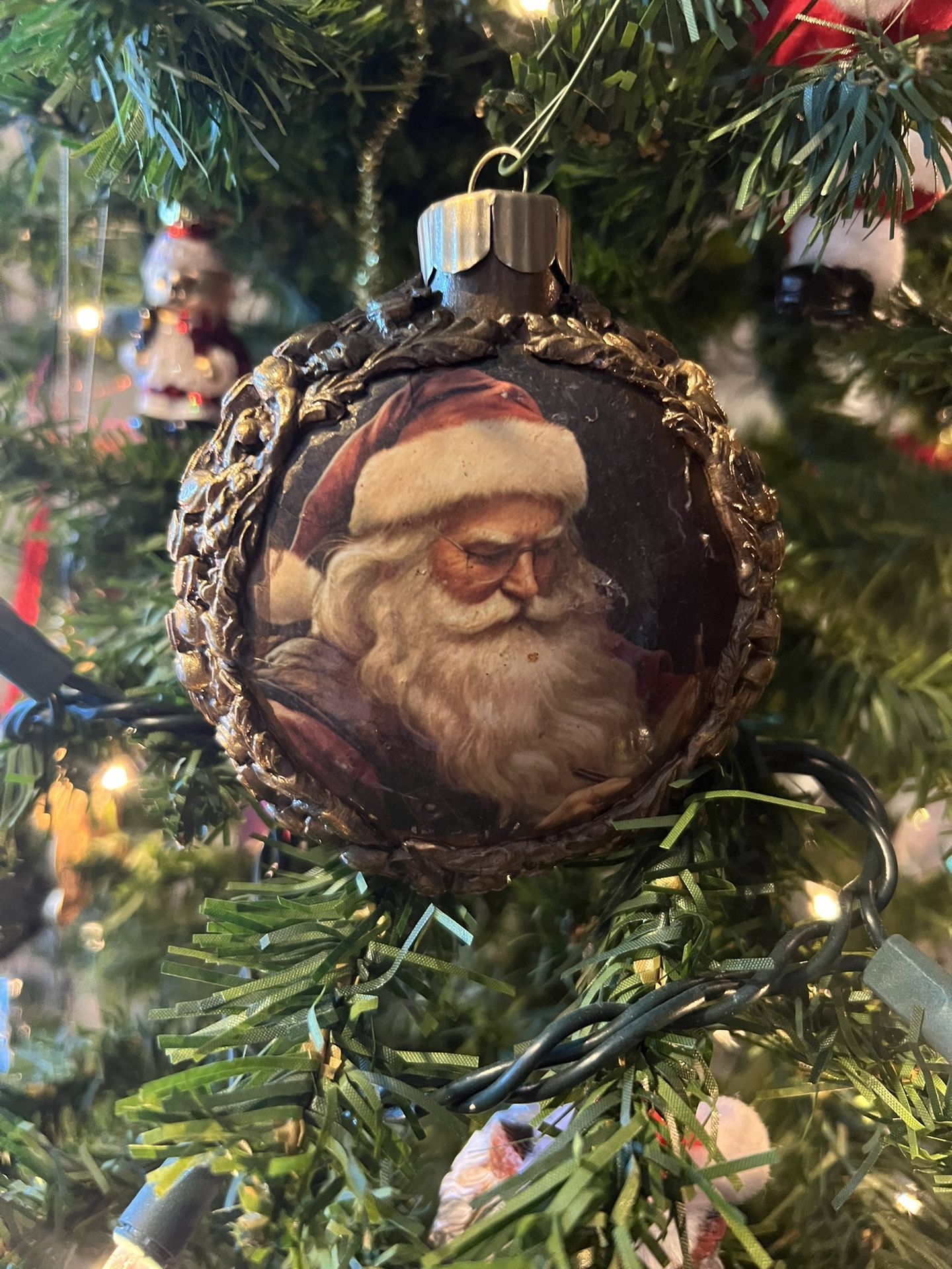 Handmade Local Artist CUSTOM ORDERS Christmas Tree Ornament Clay Decoupage Gift