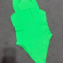 New xl neon green stretchy bodysuit top festival rave lingerie 