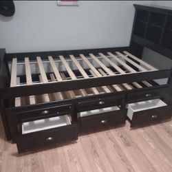 Twin/Twin Bedset W/3 Storage Drawers & Shelf(Mattress Included:$769)