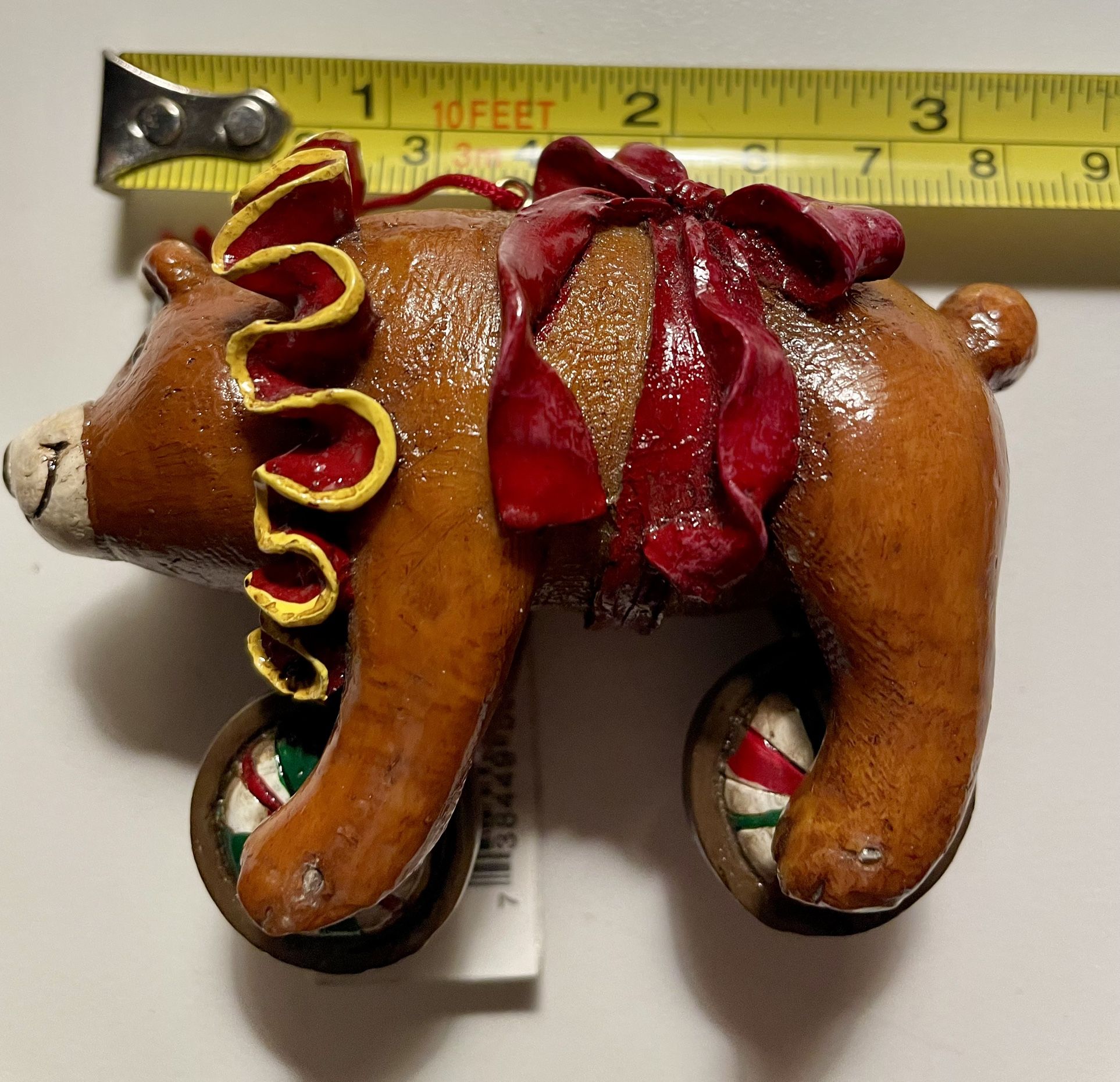 Vintage Circus bicycle riding Rocking and Rolling performing Animal Bear Xmas ornament