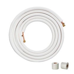 VEVOR 25 ft. Mini Split Line Set 1/4 in. and 1/2 in. O.D Copper Pipes with Triple-Layer Insulation
