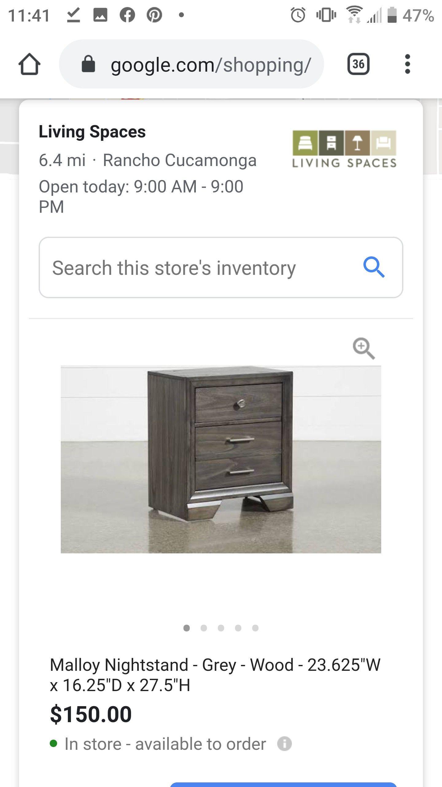 Brand New Nightstand from Living Spaces in box