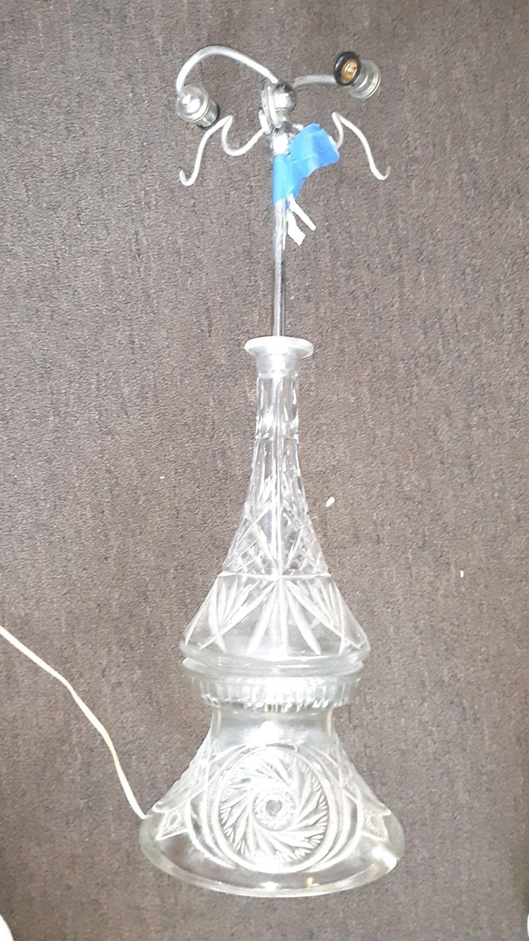 Crystal glass lamp 2ft high