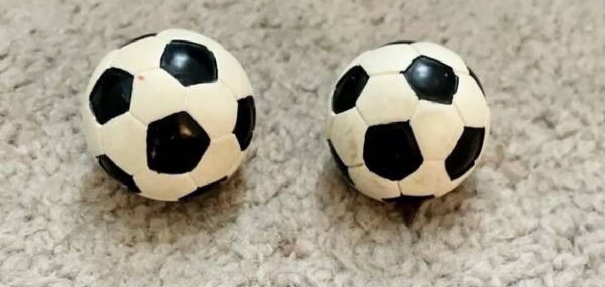 Set Of 2 Boys Kids Toddler Fans Soccer Ball Drop Bail Pull Handles Knobs With Screws DIY Project