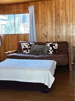 Brown Fabric Futon