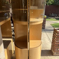 Wood Cabinet With Glass Doors