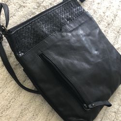 Real Leather Black Crossbody Bag
