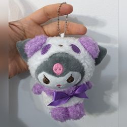 NEW Kuromi Sanrio Cute Plush Keychain Bag Charm