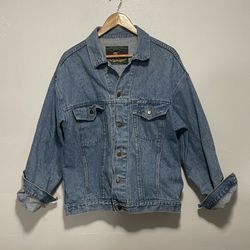 Oversize denim jacket vintage 90s bug Jo navy blue trucker unisex