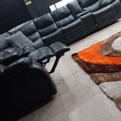 *Summer Sale Event*---Madrid Charming Gray Leather Reclining Sectional Sofa---Delivery And Easy Financing Available🤠