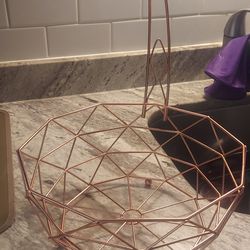 Rose Gold Fruit Basket with Banana Hanger