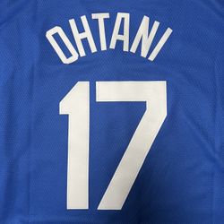Blue World Series Patch Ohtani Los Angeles Dodgers Jerseys #17  With Valenzuela Patch large
