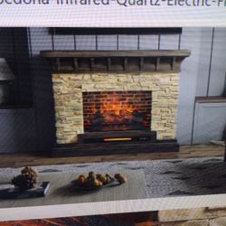 ALLEN + ROTH 53-IN W SEDONA FREE STANDING INFRARED QUATZ FLAT WALL ELECTRIC FIREPLACE