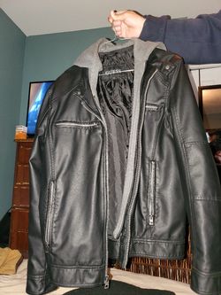 Guess mens leather jacket