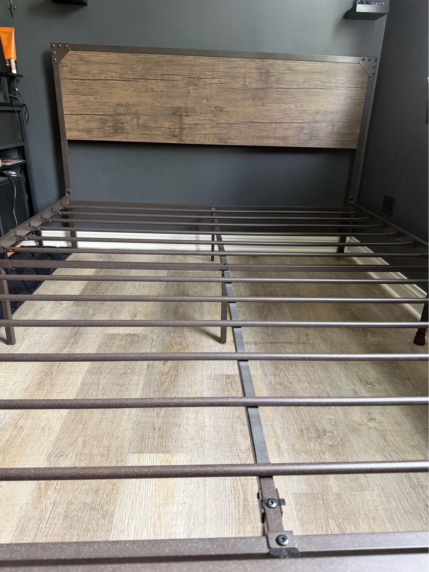 Metal Queen size bed frame and headboard