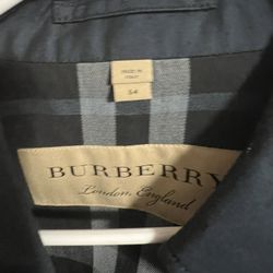burberry mens trench metallic navy waterproof $3000 jacket brand new
