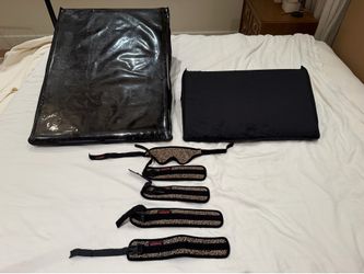 Liberator Black Label Wedge/Ramp Combo w/ Cuff Kit for BDSM and Bondage Play, Black Microfiber, 24"