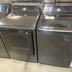 New Samsung washer with agitator and dryer gas set smart