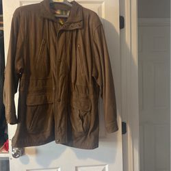 Soft Mid Length Leather Men’s Coat