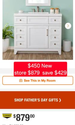✨️ Home Decorators Collection Rosedale 43 in. Single Sink White Freestanding Bath Vanity with White Cultured Marble Top (Assembled) RD42P2