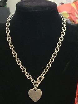 RARE & Retired Sterling Silver James Avery Heart Toggle Chain Necklace 16”