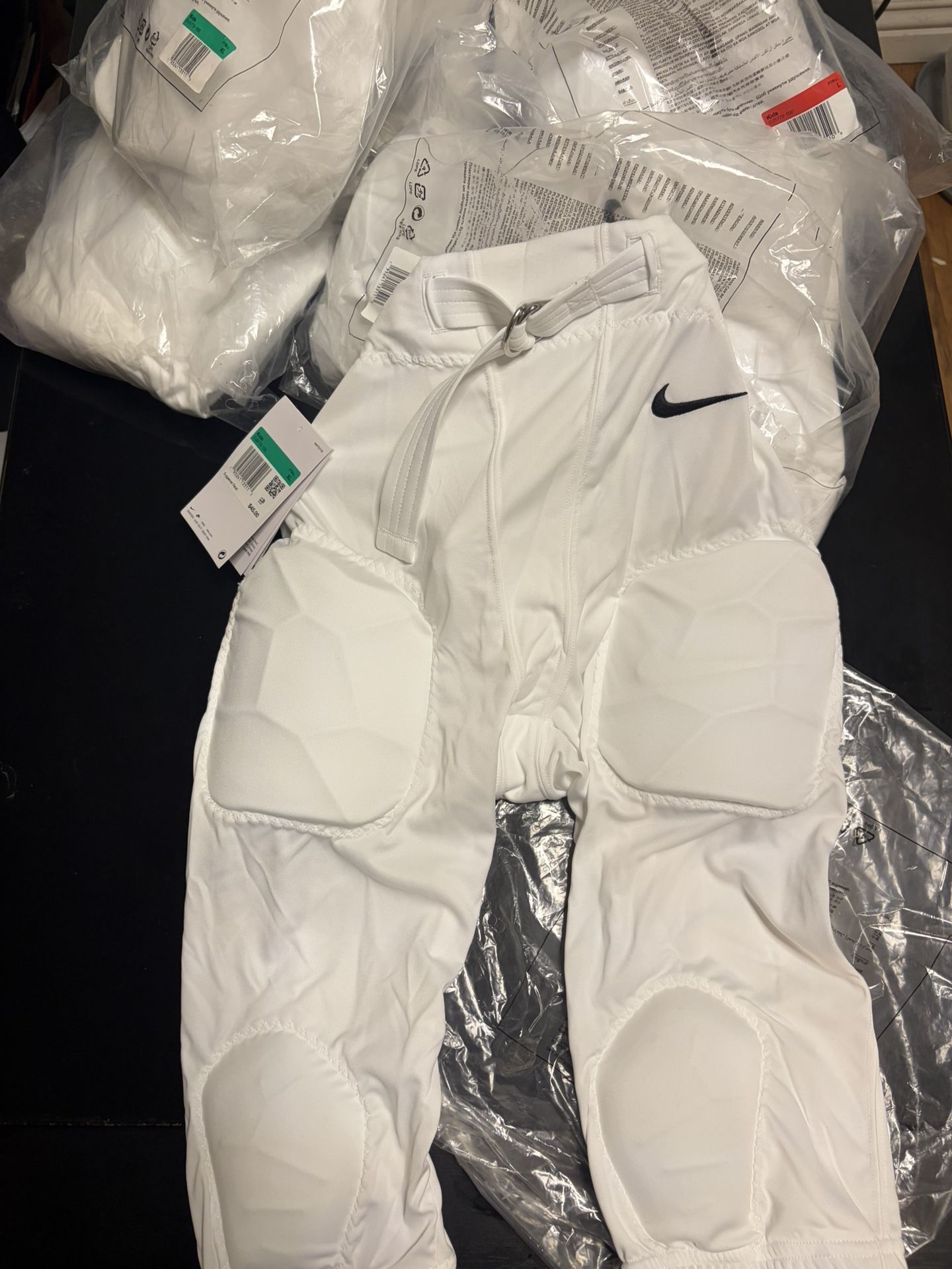 White Youth NIKE Padded Football Pangs