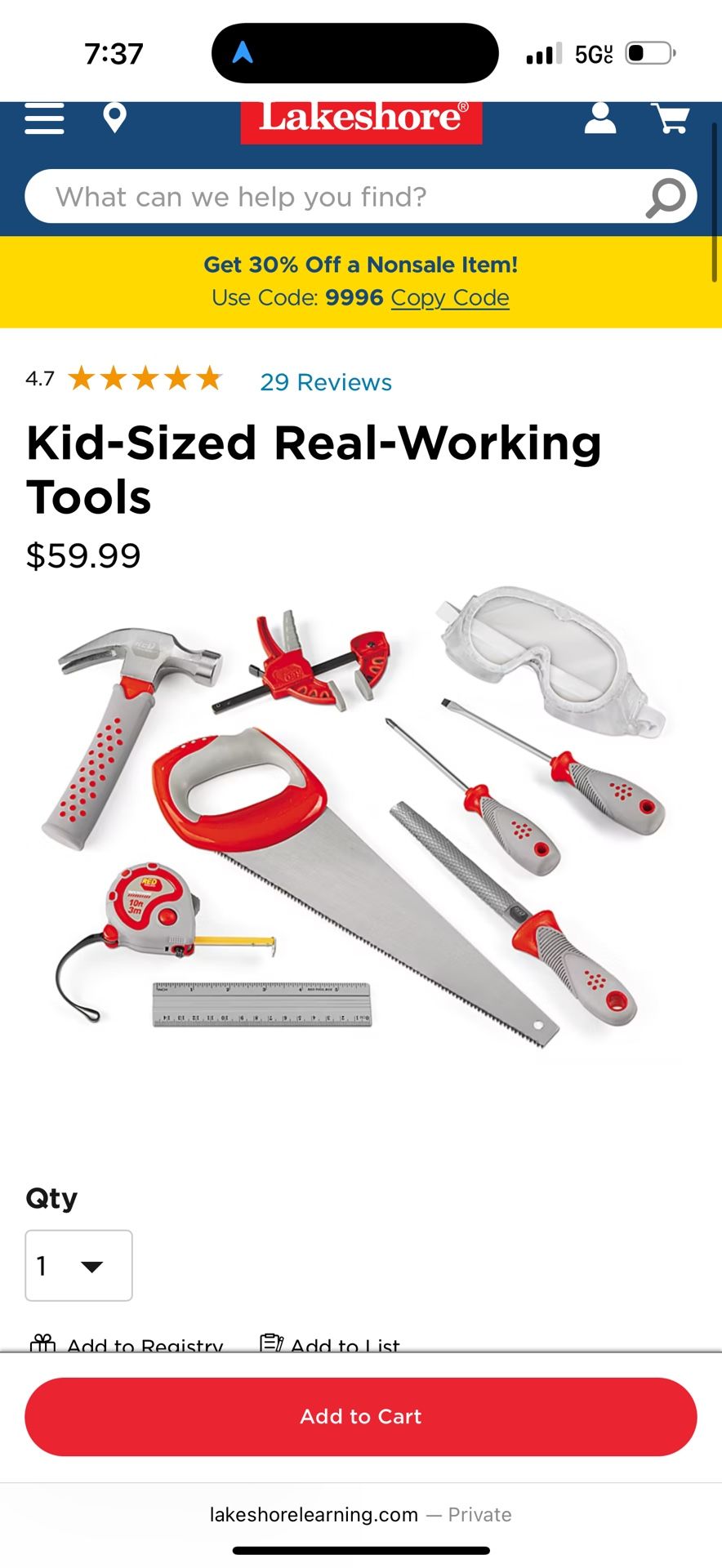 Kid Sized real Working Tools