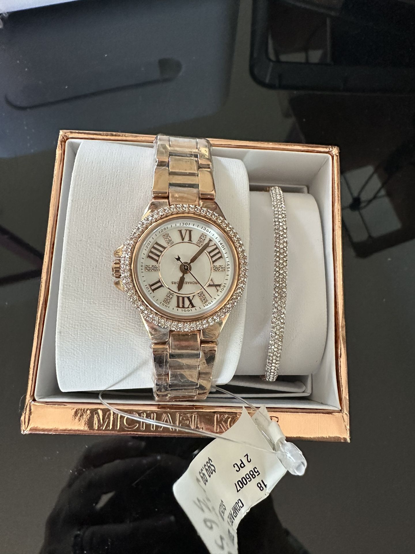 Brand New Michael Kors, Watch And Bracelet Set In Rose Gold