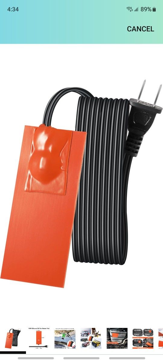 Engine Heater Oil Pan Heater Pad Replacement Block Heater,50 W Silicone Heating Pad for Cold Weather with Heat Protector Cord Length 5.6 Ft