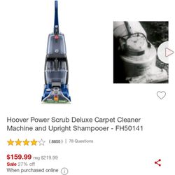 Hoover Power Scrub Upright Shampooer READ DESCRIPTION