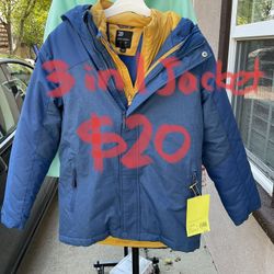 Kid’s All In Motion 3-in-1 Jacket Blue And Yellow L