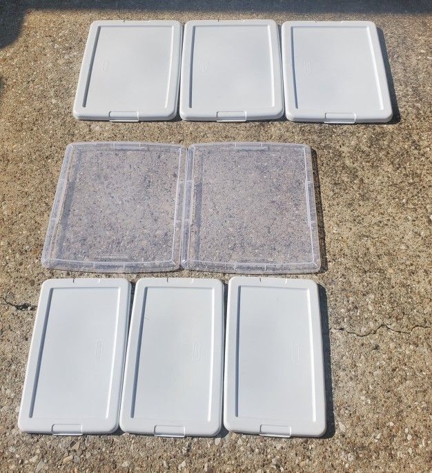 Plastic Storage Container Lids - Replacement / Extras - Small / Medium Sized - 8 Ea - Sterlite & Container Store