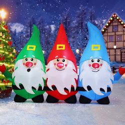 Christmas Inflatable GOOSH 7.5 FT Long Gnomes Outdoor Decoration