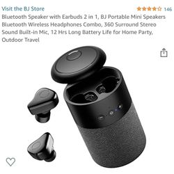 Bluetooth Portable Speaker With Earbuds