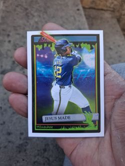 2026 Panini Score-A-Treat Jesus Made #156 Milwaukee Brewers "Rookie Prospect" card. Near Mint/Mint Condition.