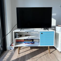 White/Aqua blue TV Stand