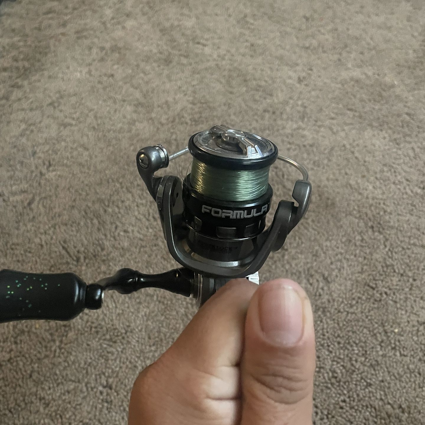 formula spinning combo Lit and aluminum handle with soft touch knob Lews Speed Spin Spinning Reel