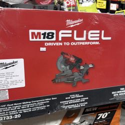 MILWAUKEE M18 FUEL 18V Brushless 7-1/4 in. Dual Bevel Sliding Compound Miter Saw. BRAND NEW