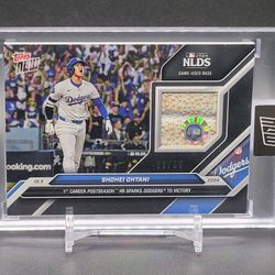 2024 Topps Now Shohei Ohtani Game-Used Base Relic PR99 Black Parallel Card 801B