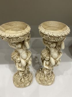    $15 2 Angel candle holder