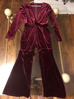 Burgundy velvet bodysuit