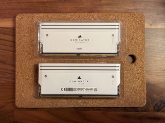 Corsair DOMINATOR® TITANIUM RGB 64GB (4x16GB) DDR5 DRAM 6400MT/s CL32 Intel XMP Memory Kit — White