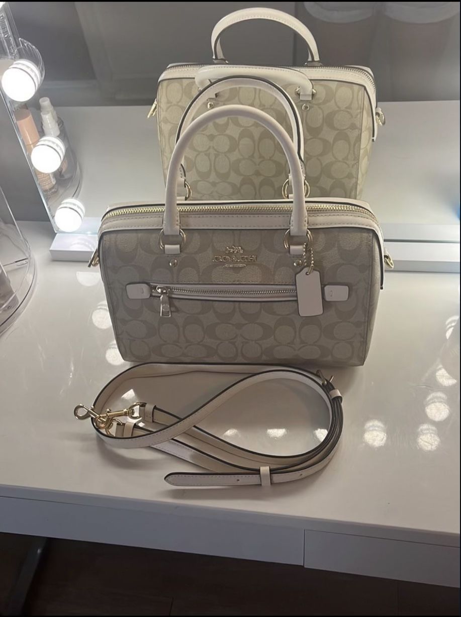 Coach F83607 Rowan Satchel Signature Coated Canvas Handbag