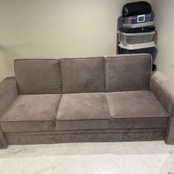 Gray Couch to Sleeper Bed